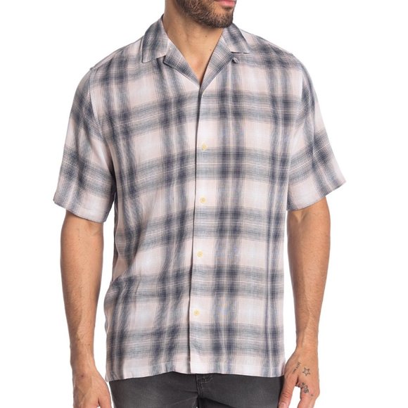 All Saints Other - AllSaints Tampa Short Sleeve Plaid Button Shirt